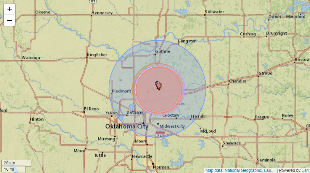 USGS earthquake map