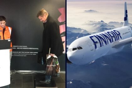 finnair - airline weighing passengers